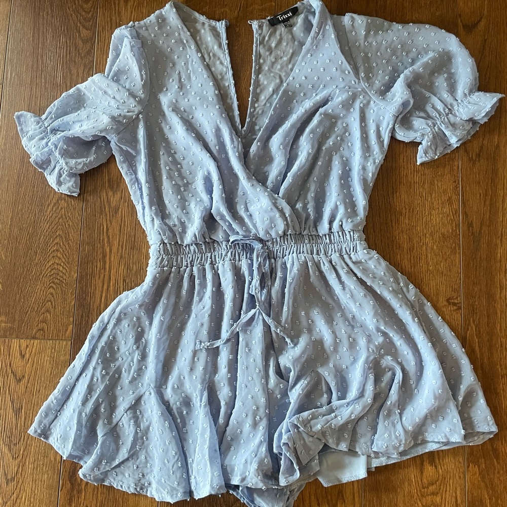 Light Blue Textured Romper